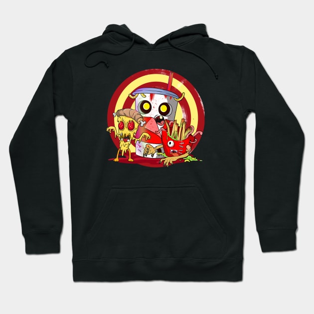 Classic Halloween Movies Junk Food and Zombies Hoodie by Trendy Black Sheep